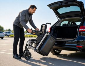 Carrozzina elettrica pieghevole facile da trasportare