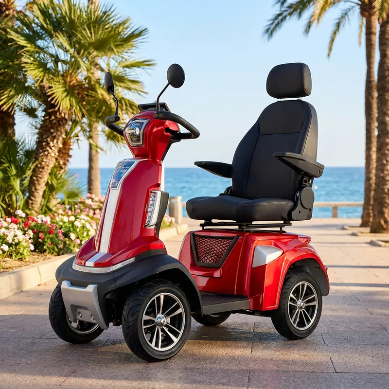 Scooter a quattro ruote per la mobilità di persone con disabilità