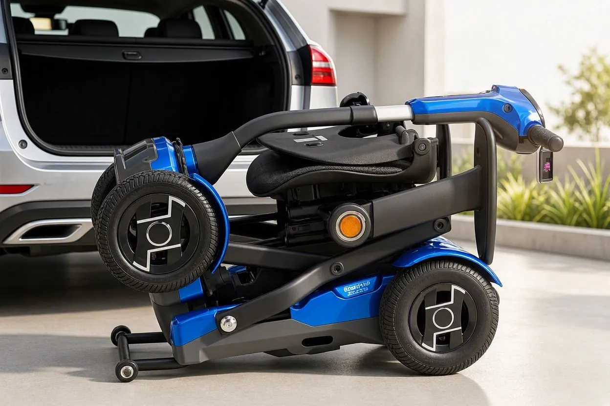 Scooter pieghevole per la mobilità di persone con disabilità