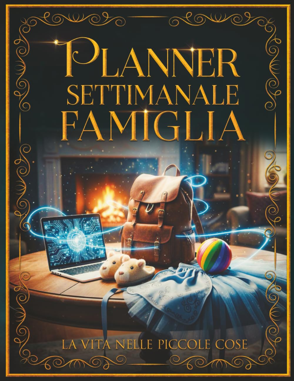 Planner Settimanale Famiglia: Agenda must-have per 5 membri. 12 mesi non datati per organizzare impegni, scadenze e compleanni. Formato grande per settimane chiare, ordine in casa e mente più libera.